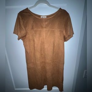 Faux suede mini dress